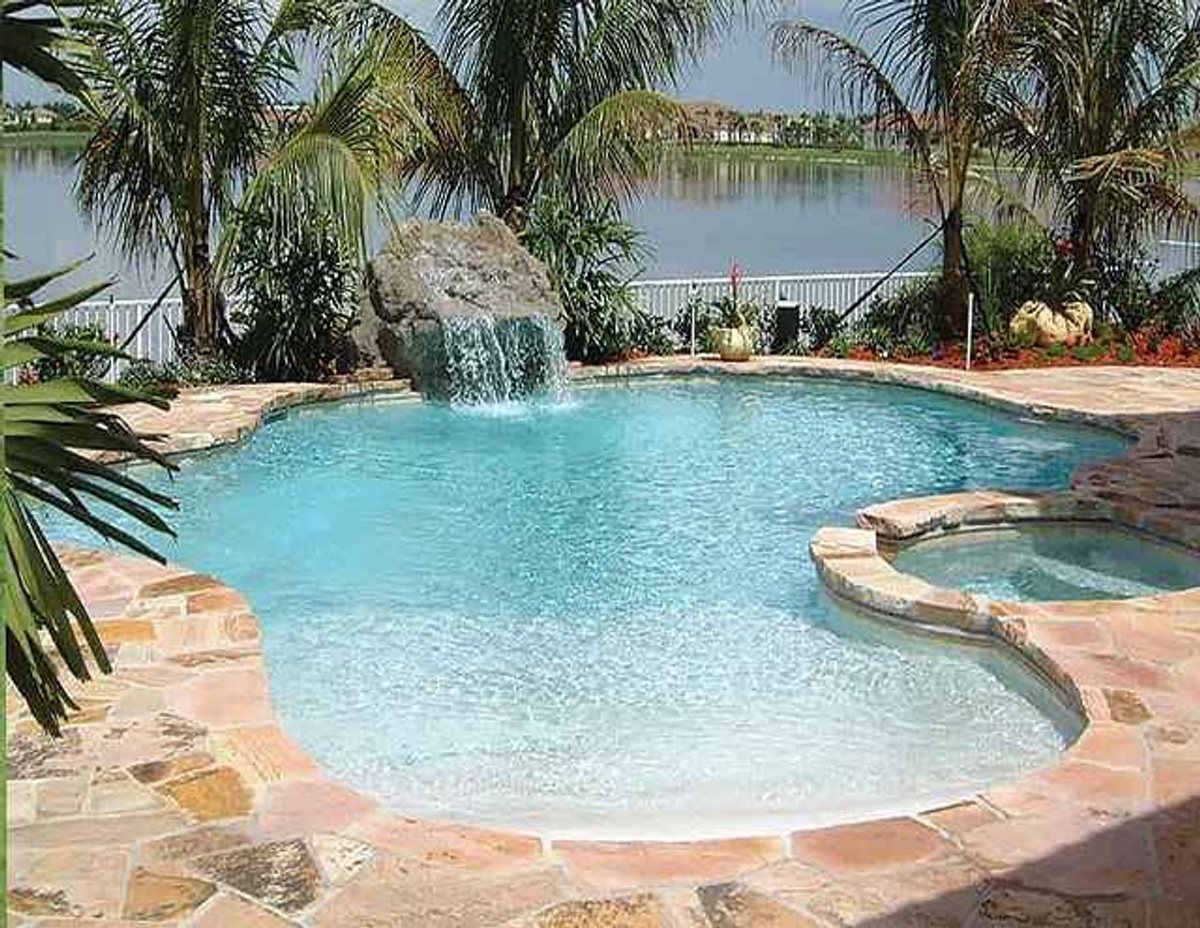 Piscina con Oyster Blue